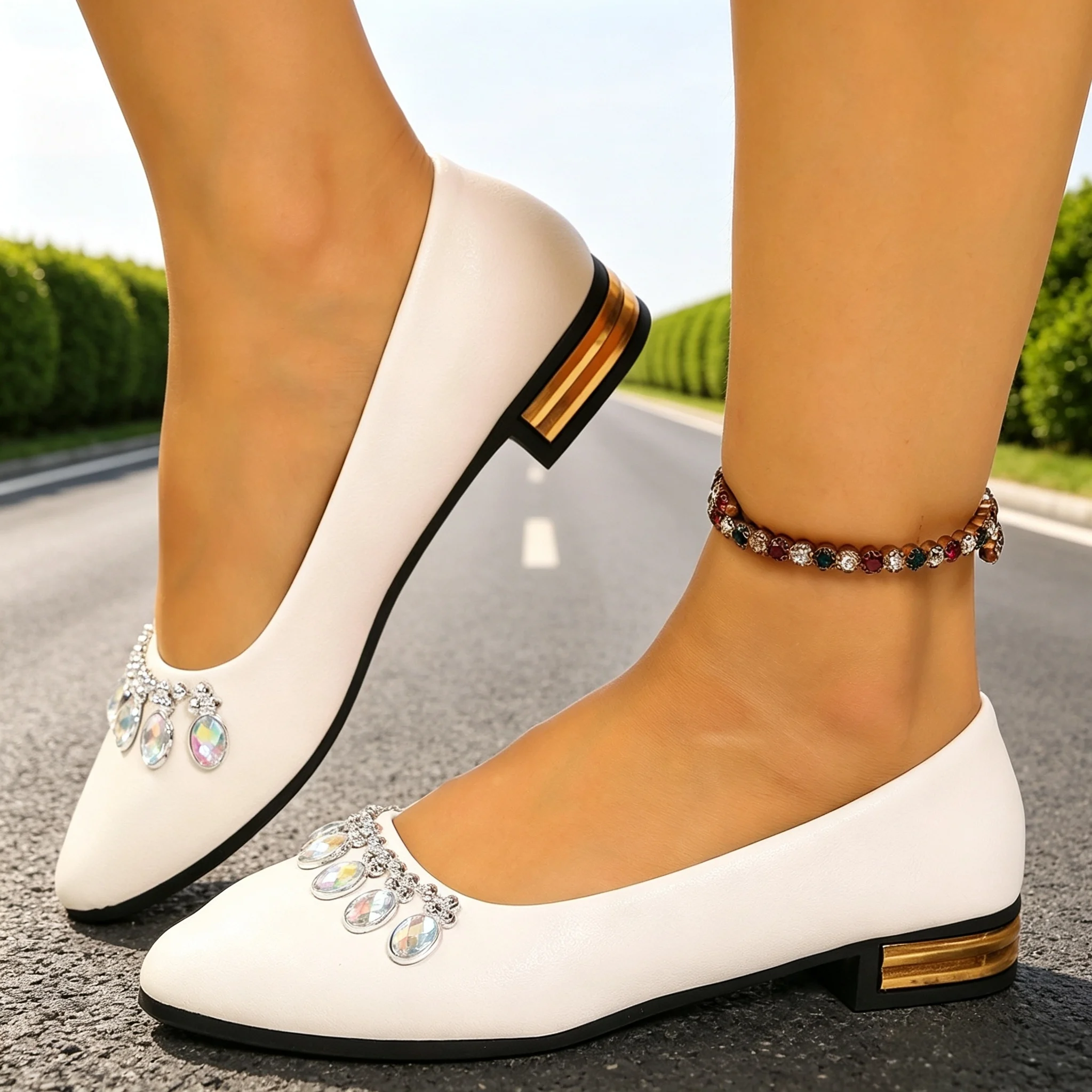 Women'S Shoes - أحذية نسائية مسطحة ذات مقدمة مدببة،