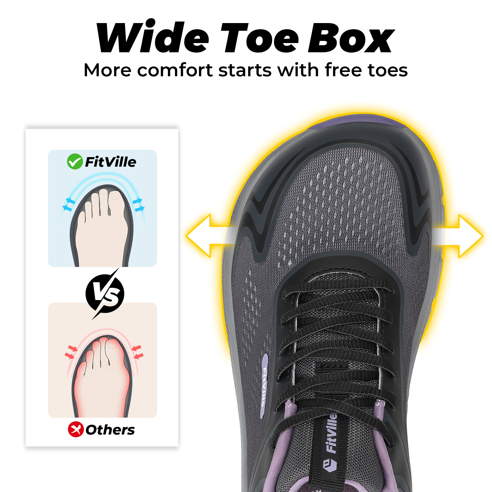 أحذية رياضية نسائية من فيتفيل، - مراجعة Wide Toe Box Running Sneakers وسعره