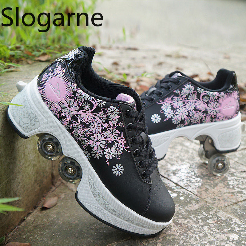 النساء 4 عجلات تشوه زلاجات دوا - مراجعة Sneakers وسعره