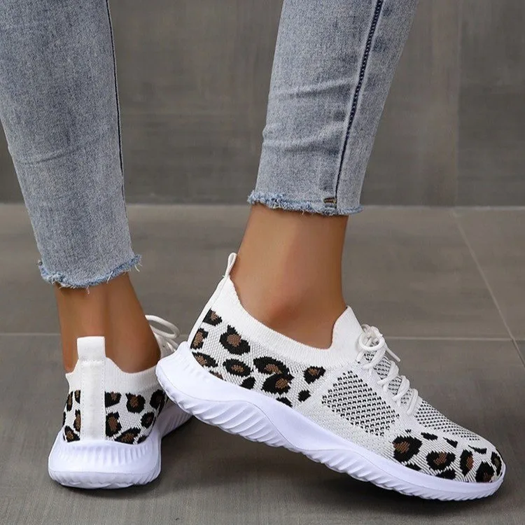 أحذية رياضية نسائية جديدة لصيف - مراجعة Knit Fabric Lace Up Sneakers وسعره